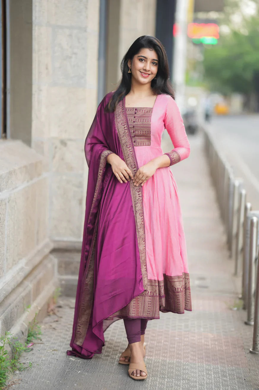 Pure cotton temple Anarkali